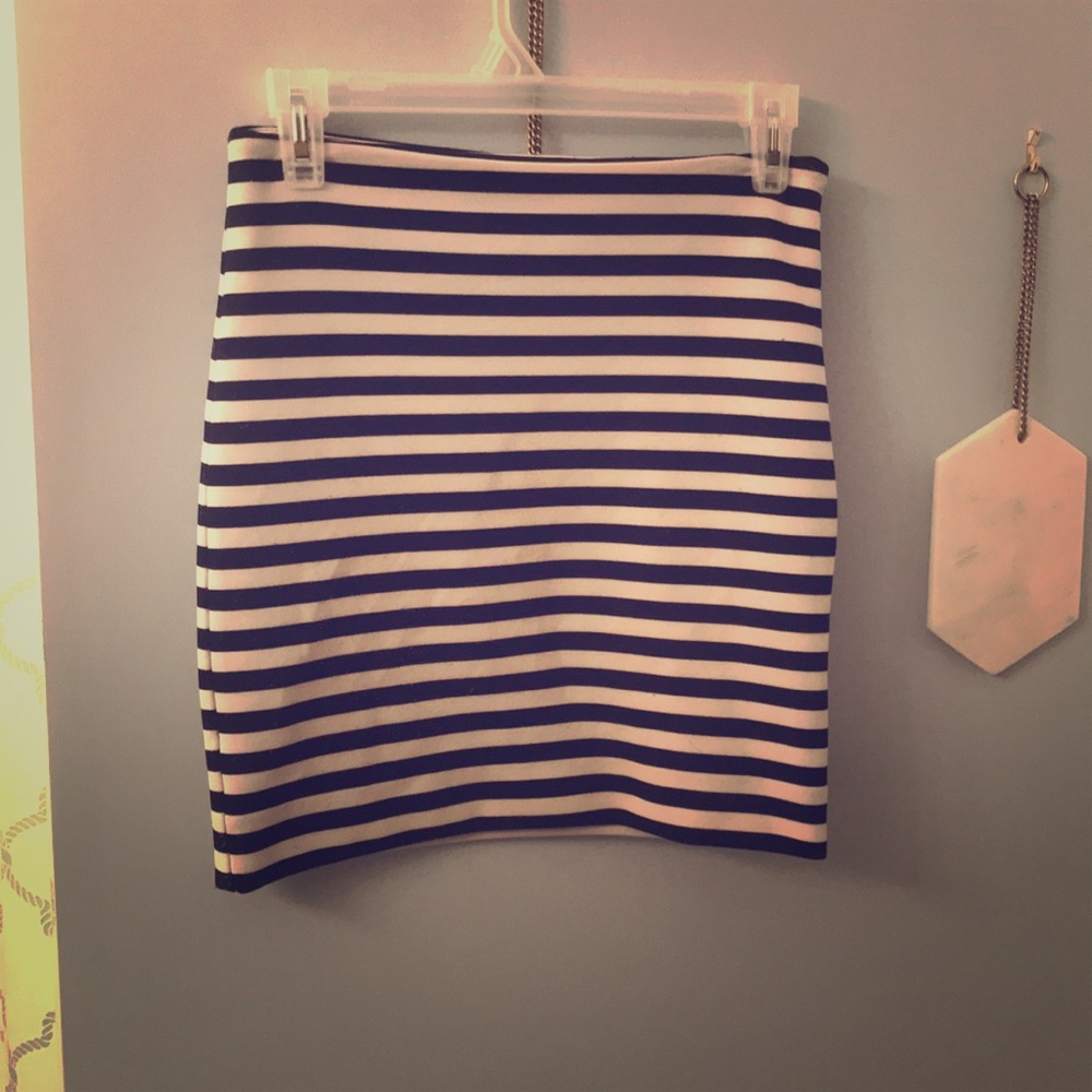 Aqua stripped mini skirt